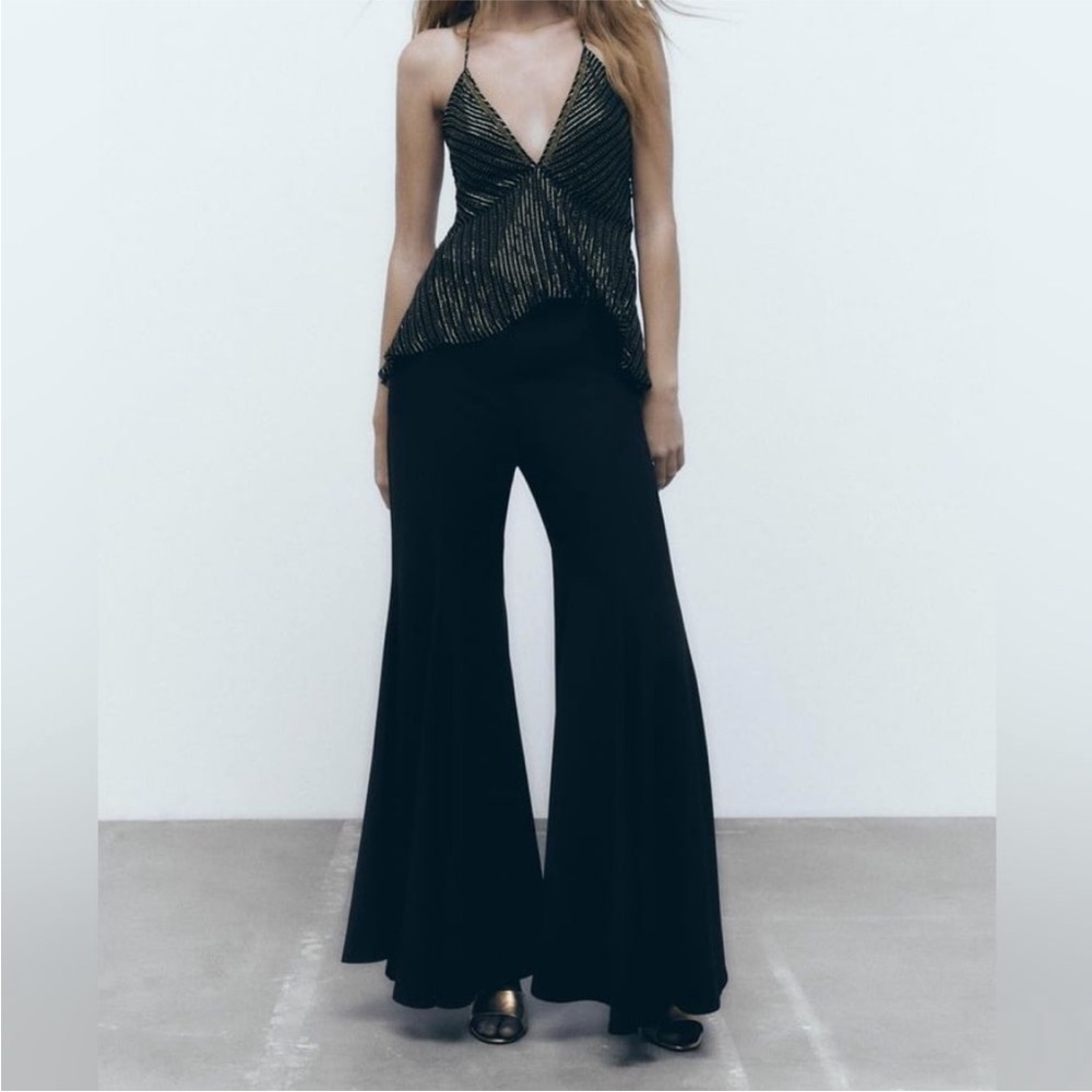 ZARA STUDIO 🖤 super flare flamenco pants! Side zipper New with tags